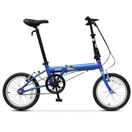 TZYY  TZYY Lightweight Mini Foldable Bicycle, Single Speed Folding Bike For Men Women, Compact Portable Adults Foldable Bike Blue 16in