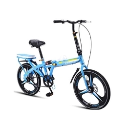 TZYY Folding Bike TZYY Portable Adult Student Bike, 20in Folding City Bicycle, Ultra Light Suspension Foldable Bicycle 7 Speed, Loop Adult Folding Bike Blue 20in