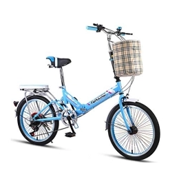 TZYY  TZYY Transmission Mini Folding Bike Unisex, 20in Wheels Urban Environment, Portable Folding City Bicycle With Storage Basket E 16in