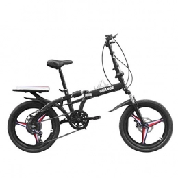 URSING Bike URSING Folding Bikes, 20 Inch Mini Portable Student Speed Wheel Folding Bike for Men Women Lightweight Folding Bicycle, Damping Bicycle, Shockabsorption with seat