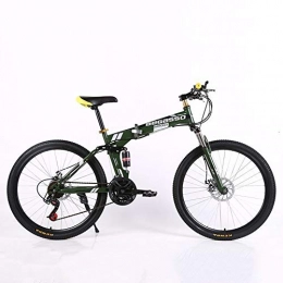 VANYA Folding Bike VANYA Disc Brake Folding Mountain Bike 26 / 24 Inch 27 Speed Commuting Bicycle Variable Speed Shock Absorption Off-Road Cycle, Black, 26inches