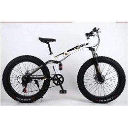 WEHOLY Folding Bike WEHOLY Folding 26" Alloy Folding Mountain Bike 27 Speed Dual Suspension 4.0Inch Fat Tire Bicycle Can Cycling On Snow, Mountains, Roads, Beaches, Etc