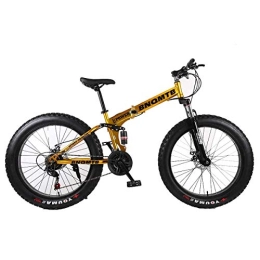 WEHOLY Folding Bike WEHOLY Folding 26" Alloy Folding Mountain Bike 27 Speed Dual Suspension 4.0Inch Fat Tire Bicycle Can Cycling On Snow, Mountains, Roads, Beaches, Etc, 4