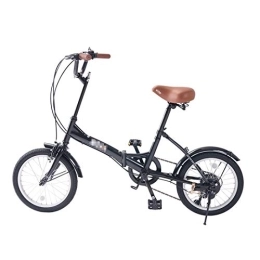  Folding Bike Women's Cycling Folding 6 Speed ​​Variable Speed ​​Bicycle (Sporting Goods) Sunshine20 (Color : Black)