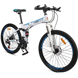 WuZhong Bike WuZhong F One Round Mountain Bike Student Men and Women Folding Double Disc Brakes Shift Bicycle 26 Inch 24 Speed