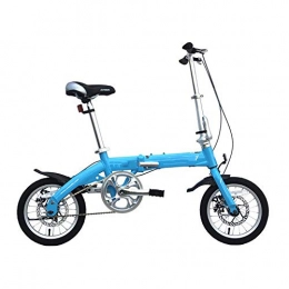 WYFDM Folding Bike WYFDM Bicycle, Ultra Light Full Aluminum Alloy 14Inch Folding Bike Light Aluminum Alloy Cycling Bicycle for Youth with Disc Brake Student Bike, F