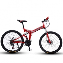 WZB Folding Bike WZB Folding Mountain Bike with 26" Super Lightweight Magnesium Alloy, Premium Full Suspension and Shimano 21 Speed Gear, 3, 24