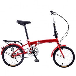 WZHSDKL Folding Bike WZHSDKL Mountain Bike Bicycl Dustproof, 16 Inches Wear-resistant Tires Low Friction, Effortless Riding, Breathable And Smooth Soft Cushion, Red Folding Bike