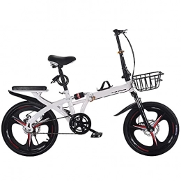 WZHSDKL Folding Bike WZHSDKL Mountain Bike ​Wear-resistant Tires Bicycl Low Friction, Dustproof, Effortless Riding, Breathable And Smooth Soft Cushion White Folding Bike(Size:16 inches)