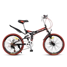 Xilinshop  Xilinshop Outdoor bike Red Folding Mountain Bike Bicycle Men And Women Variable Speed Ultra Light Portable Bicycle 7 Speed Beginner-Level to Advanced Riders
