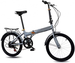 XIN Folding Bike XIN 6 Speed Folding Bike Mountain Cruiser Bicycle 20in Adult Student Outdoors Sport Cycling Portable Foldable Bike for Men Women Lightweight Folding Casual Damping Bicycle (Color : Gray)