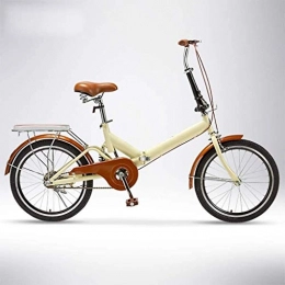 XIN Bike XIN Folding Bike Bicycle 20in Single Speed Adult Student Outdoors Sport Mountain Cycling Ultralight Portable Foldable Bike for Men Women Lightweight Folding Casual Damping Bicycle (Color : Beige-b)