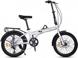 XIN Folding Bike XIN Folding Bike Bicycle Cruiser 7 Speed Adult Student Outdoors Sport Mountain Cycling 20in Ultralight Portable Foldable Bike for Men Women Lightweight Folding Casual Damping Bicycle (Color : White)