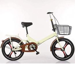 XIN Bike XIN Folding Bike Mountain Bicycle 20 Inch Adult Student Outdoors Sport Cycling Cruiser Ultralight Portable Foldable Bike for Men Women Lightweight Folding Casual Damping Bicycle (Color : Beige)