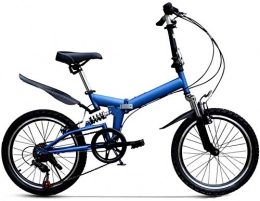 XIN Folding Bike XIN Folding Bike Mountain Bicycle Cruiser 20in Adult Student Outdoors Sport Cycling 6 Speed Ultra-light Portable Foldable Bike for Men Women Lightweight Folding Casual Damping Bicycle (Color : Blue)