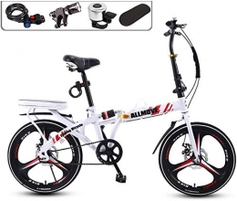 XIN Bike XIN Folding Mountain Bike Bicycle Adult Student Cycling 16 / 20in Ultra-light Portable Folding Bike for Men Women Lightweight Folding Casual Damping Bicycle (Color : White, Size : 16in)