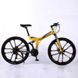 XINGXINGNS Folding Bike XINGXINGNS 24 Inch 21 Speeds Carbon Steel Mountain Bike, Folding Bike Unisex Mountain Bike High-Carbon Steel Frame Road Bicycle, 24inchs21speed