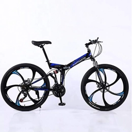 XINGXINGNS Folding Bike XINGXINGNS Folding Bike, Folding Bike Unisex Mountain Bike High-Carbon Steel Frame MTB Bike 26Inch Mountain Bike 21Speeds with Disc Brakes and Suspension Fork, 26inch21speed