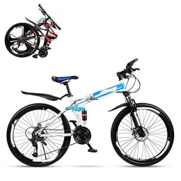 JIAWYJ Folding Bike YANGHAO-Adult mountain bike- Folding Mountain Bike Adult, 24 Inch Double Shock Absorption Off-road Variable Speed Racing Car, Fast Bike for Men and Women 21 / 24 / 27 / 30 Speed, Spoke Terms YGZSDZXC-04