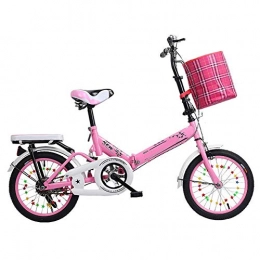 YANGMAN-L Folding Bike YANGMAN-L Folding Bicycle, Women'S Work Adult Ultra Light Portable 20 Inch Student Male Bicycle Folding Bicycle Bike Carrier, Pink
