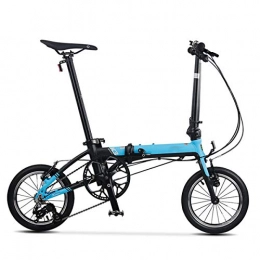 ZDZXCMW Bike ZDZXCMW Folding Bike Unisex Folding City Bike Bicycle Full Suspension Foldable Frame Aluminum Alloy Ultra Light Portable Adult Adults, blue