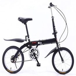 Zhangxiaowei Bike Zhangxiaowei Folding Bike-Lightweight Aluminum Frame for Children Men And Women Fold Bike16-Inch, Black