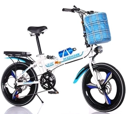 ZLYJ Bike ZLYJ 20 Inch Light Aluminum Folding Bike Men-Women 6 Gear Folding Bikes City Bike Quick Folding System D, 20 in