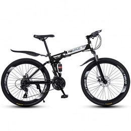 ZTYD Bike ZTYD 26" 21-Speed Mountain Bike for Adult, Lightweight Aluminum Full Suspension Frame, Suspension Fork, Disc Brake, Black, B