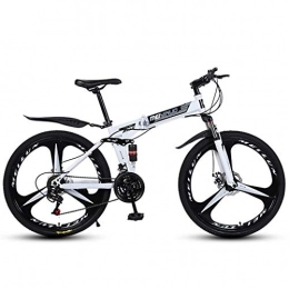 ZTYD Bike ZTYD 26" 21-Speed Mountain Bike for Adult, Lightweight Aluminum Full Suspension Frame, Suspension Fork, Disc Brake, White, C