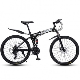 ZTYD Bike ZTYD 26 Inch 27-Speed Mountain Bike for Adult, Lightweight Aluminum Full Suspension Frame, Suspension Fork, Disc Brake, Black, A