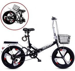 ZWFPJQD Bike ZWFPJQD glj 20-Inch Folding Speed Bicycle, Mountain Bike, Damping Bicycle Unisex, Folding Bicycle with Double Disc Brake, Adult Bicycle / Black / Single speed