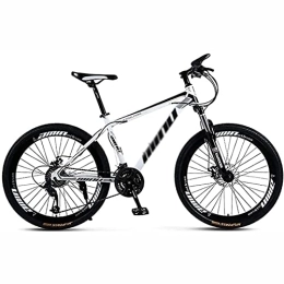 KOSFA Bike 21 / 24 / 27 Speed Adult Men's Mountain Bike 26" Wheel, High Carbon Steel Bicycle, Vari Speed Mountain Bike, White, 24 Speed