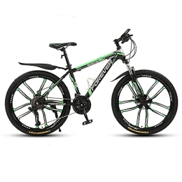 FMOPQ Mountain Bike 21-Speed Mountain Bike Bicycle High Carbon Steel Outroad Bicycles 26 Inch Wheels Mechanical Disc Brakes Suspension Fork 10 Spoke Wheels Black Gr