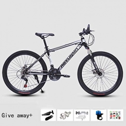  Mountain Bike 24 / 26 inch mountain bike, urban commuter road bike, adult mountain bike, male and female road bike, ultra light frame multi-speed bicycle, black white, 27 speed