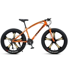 Bananaww Bike 26 Inch Mountain Bikes, 21 / 24 / 27 / 30 Speed Bicycle, Adult Fat Tire Mountain Trail Bike, High-carbon Steel Frame Dual Full Suspension Dual Disc Brake 4.0 Inch Thick Wheel