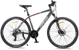 Suge Mountain Bike 27 Speed Road Bike, Hydraulic Disc Brake, Quick Release, Lightweight Aluminium Road Bicycle, Men Women City Commuter Bicycle, Black (Color : Grey)