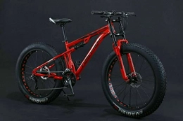 通用 Mountain Bike 360Home 24-26 Inch Mountain Bike Bicycle Full Suspension Bicycle with Large Tyre Gear (26 Inch 21 Speed, Red)
