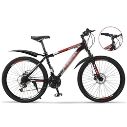 Kays Mountain Bike Adult Mountain Bike 26 Inch Wheels Mountain Trail Bike High Carbon Steel Outroad Bicycles 24-Speed Bicycle Front Suspension MTB ​​Gears Dual Disc Brakes Mountain Bicycle For A(Size:24 Speed, Color:Red)