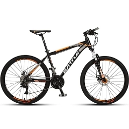 Bananaww Bike Bananaww Mountain Bike 26 Inch, Aluminium Alloy MTB Frame Suspension Mens Bicycle 27 Gears Dual Disc Brake Hydraulic Lock Out k and Hidden Cable Design Adults, Black Orange