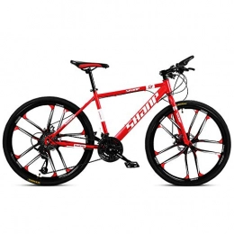 Chengke Yipin Mountain Bike Chengke Yipin Outdoor mountain bike Adult bicycle 24 inch One wheel Carbon steel frame Double disc brakes City road bike-red_27 speed