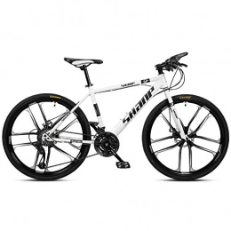 Chengke Yipin Bike Chengke Yipin Outdoor mountain bike Adult bicycle 26 inch One wheel Carbon steel frame Double disc brakes City road bike-white_24 speed