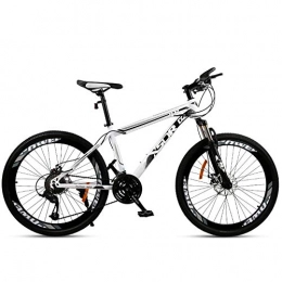 Chengke Yipin Bike Chengke Yipin Outdoor mountain bike Man woman bicycle 24 inch Spring front fork High carbon steel frame Double disc brakes City road bike-White black_27 speed