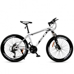 Chengke Yipin Bike Chengke Yipin Outdoor mountain bike Man woman bicycle 26 inch Spring front fork High carbon steel frame Double disc brakes Urban road bike-White black_24 speed