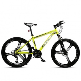 Chengke Yipin Mountain Bike Chengke Yipin Outdoor mountain bike Student bicycle 24 inch One wheel Spring front fork High carbon steel frame Double disc brakes City road bike-yellow_24 speed