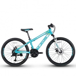 Dafang Bike Dafang 21 speed 24 inch mountain bike double disc brake aluminum alloy double rim mountain bike-White blue_24_twenty one