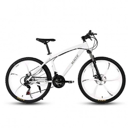 DGAGD Mountain Bike DGAGD 24 inch adult variable speed mountain bike bicycle double disc brake bicycle six blade wheel-white_27 speed