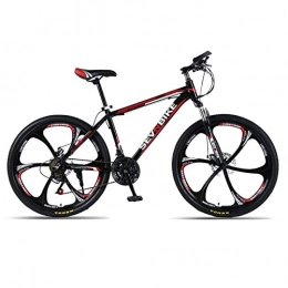 DGAGD Mountain Bike DGAGD 24-inch aluminum alloy frame mountain bike variable speed six-wheel road bike-Black red_24 speed