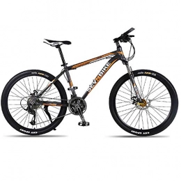 DGAGD Mountain Bike DGAGD 24 inch aluminum alloy frame mountain bike variable speed spoke wheel road bike-Black Orange_24 speed