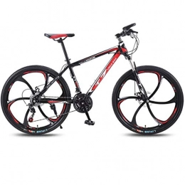 DGAGD Mountain Bike DGAGD 24 inch bicycle mountain bike adult variable speed light bicycle six cutter wheels-Black red_21 speed