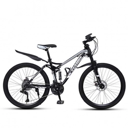 DGAGD Mountain Bike DGAGD 24 inch downhill soft tail mountain bike variable speed male and female spoke wheel mountain bike-Black and silver_21 speed